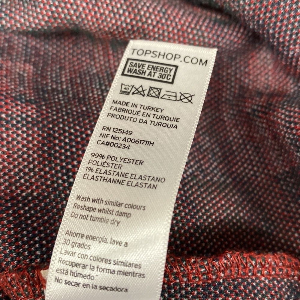 Topshop Plaid Skirt Size 10 - Picture 5 of 6